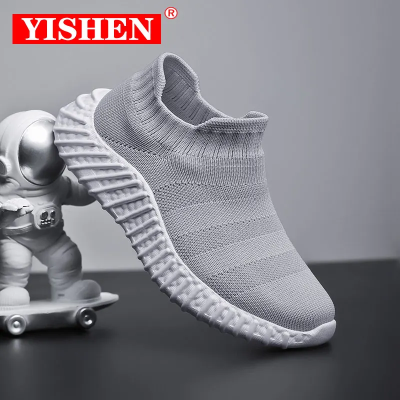 YISHEN-zapatos de calcetín para niños, Zapatillas deportivas de malla transpirable para niñas y niños, zapatos informales para la escuela,