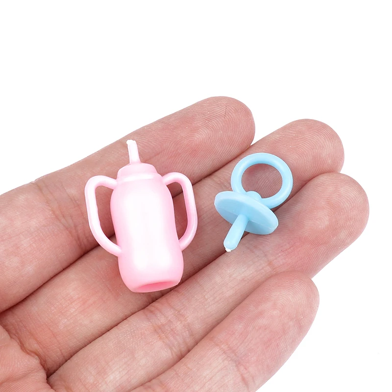 9pcs/set Mini Dolls Pacifier Baby Tableware Set Play House Supplies Dummy Nipples For Dolls Kids Toy Baby Pacifier Accessories