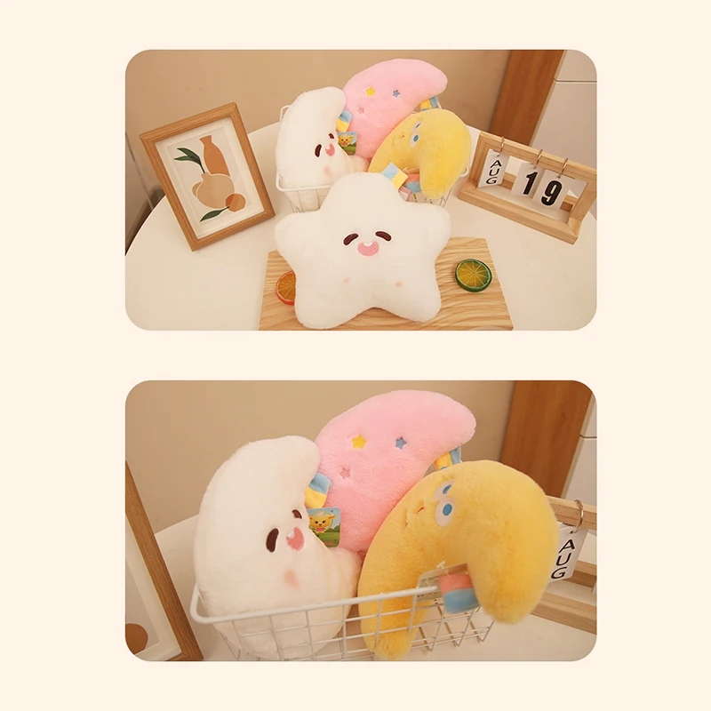 

Sleep Soothing Soft Doll To Send Children Birthday Christmas Gift 20CM Cute Plush Star Moon Plush Toy Girl Heart Pillow