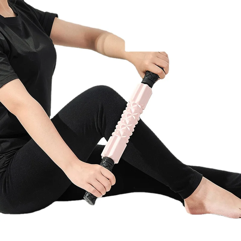 Manual Mace Yoga Massage Whole Body Muscle Relaxation Massage Roller Pink Massage Stick A Variety of Yoga Stick Fitness Training