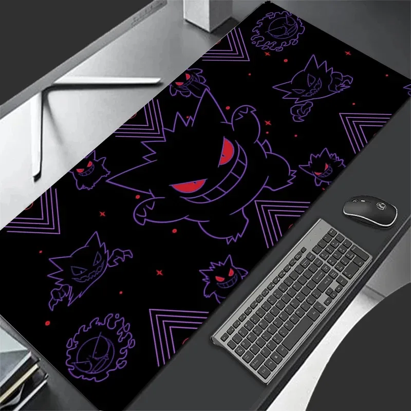 Tapis de souris de jeu grand format Gamer XXL Pokemon Gengar, tapis de bureau pour clavier et souris, tapis en caoutchouc, tapis de souris pour ordinateur portable, tapis de souris pour PC