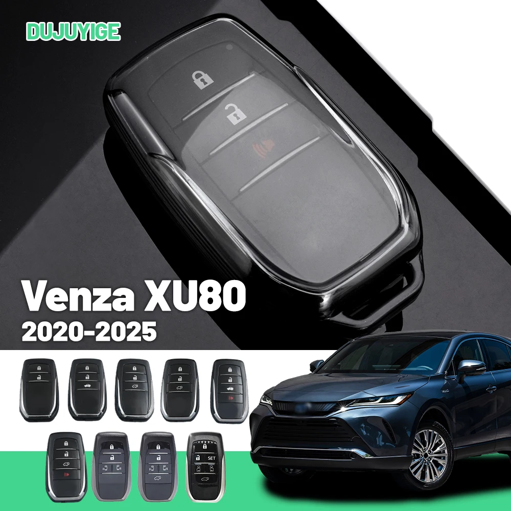 

Clear TPU Car Key Case For Toyota Venza XU80 2020-2026 Key Fob Cover Protector Shell Auto Accessories 2021 2022 2023 2024 2025