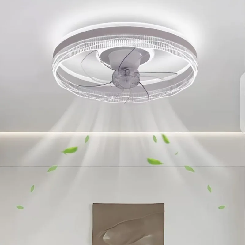 Bedroom Fan Light Ultra Quiet Master Bedroom Modern Minimalist 360-Degree Oscillating Inverter Ceiling Fan