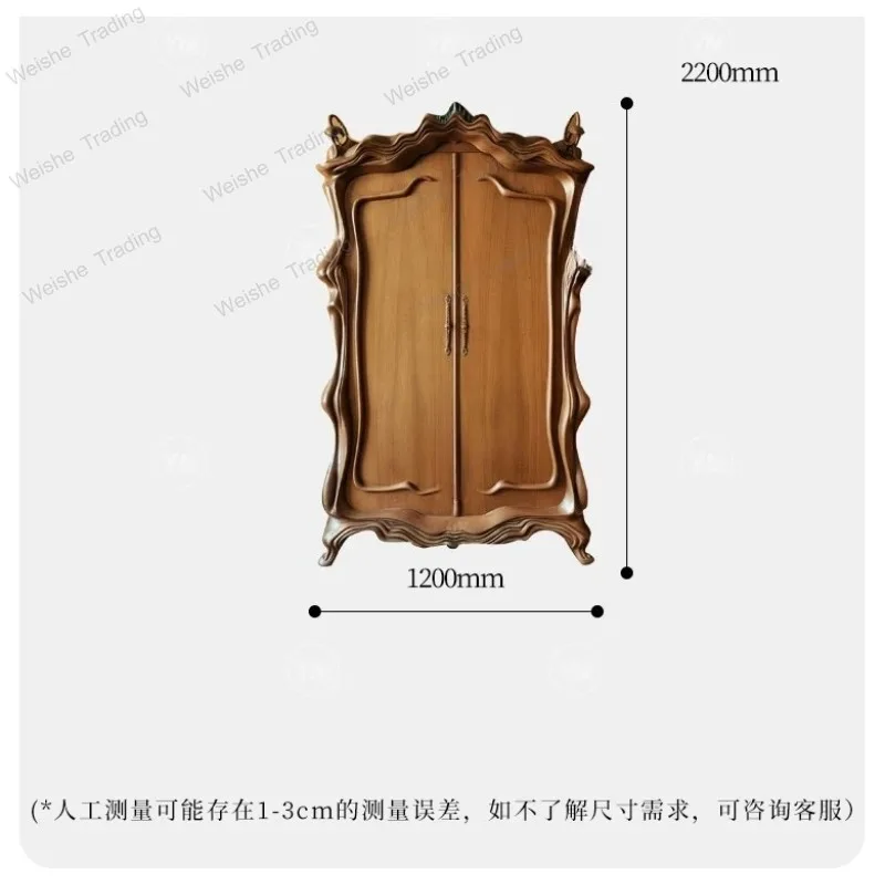 Medieval style bedroom walnut color locker/retro style solid wood edge cabinet