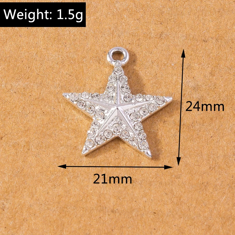 10 Stück 17*20mm Funkelnder Kristall CZ Schneeflocke Charms Anhänger für Schmuckherstellung DIY Ohrringe Halskette Zubehör Zubehör – Detail 7