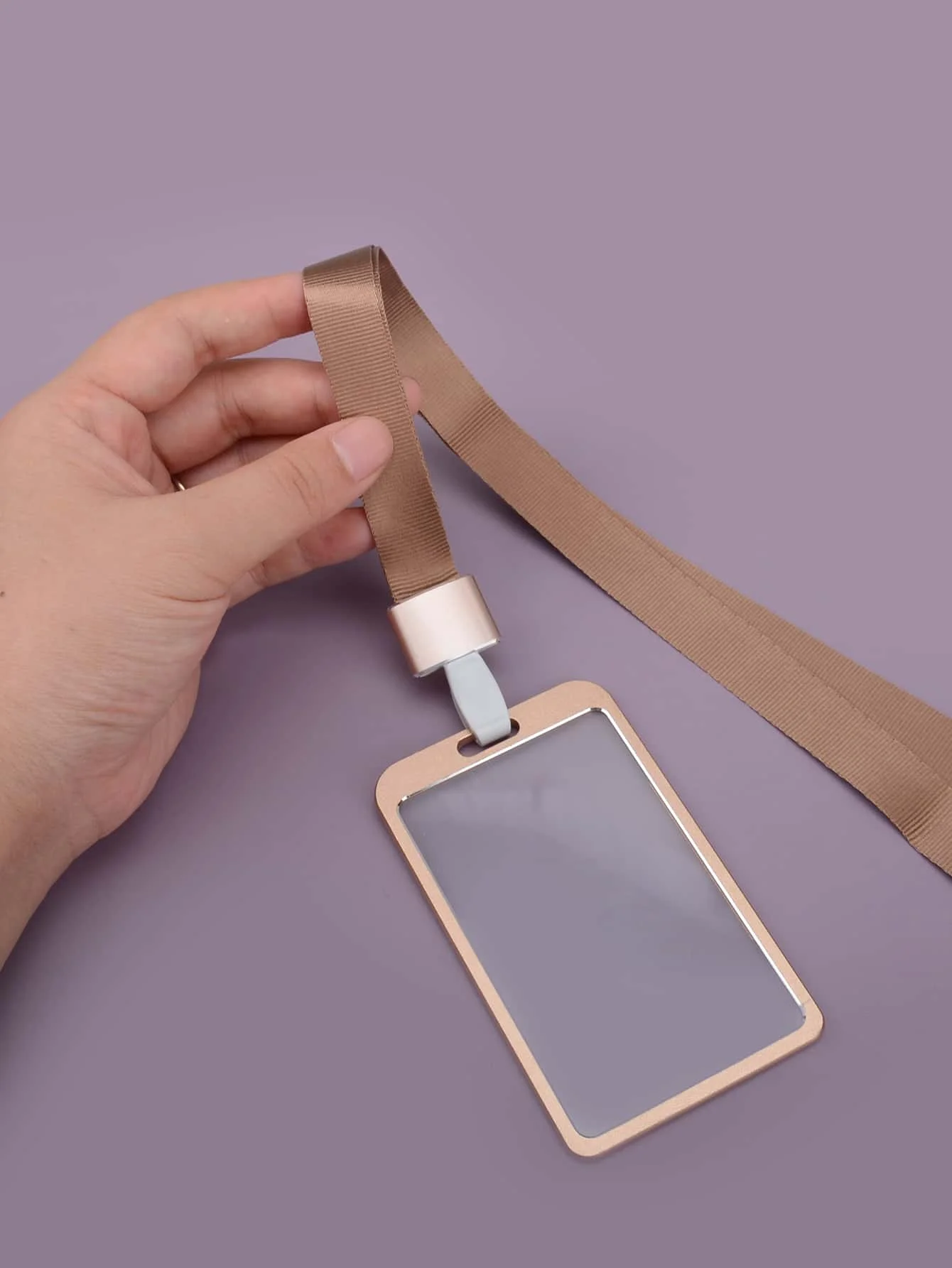 Stilvoller Ausweishalter aus Aluminiumlegierung – mit Umhängeband, Clip für Studentenausweise, Bürobedarf, tragbare Kartenaufbewahrung – Detail 2