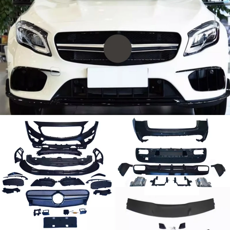 

Car Body Kit for Mercedes Benz GLA45 Modified Front Rear Bumper Tail Throat Grille Rear Spoiler Car Auto Accessories