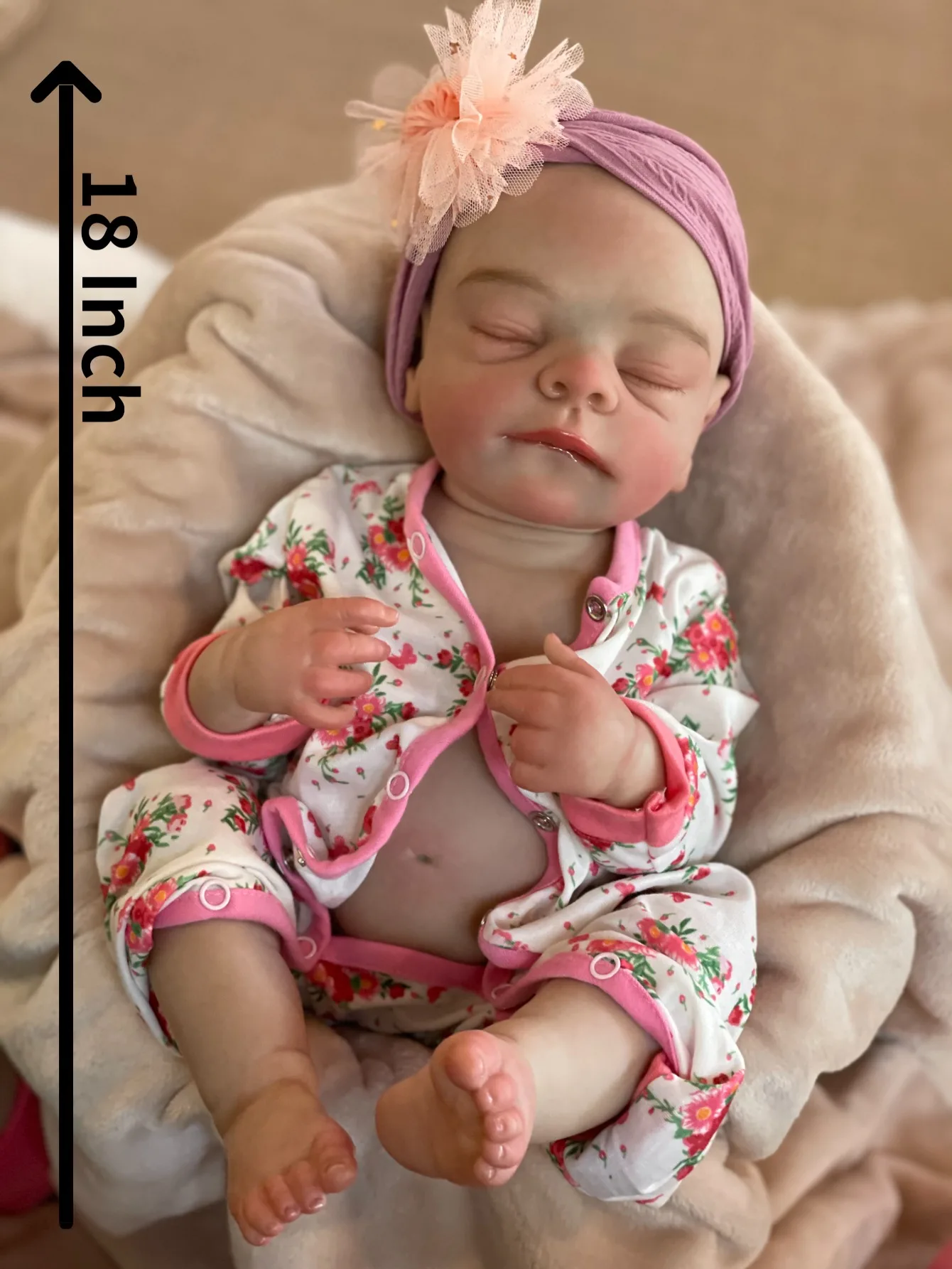 Baby Girl Butter Reborn Dolls, Réaliste, Peint en 3D, Peut prendre un bain, 18"