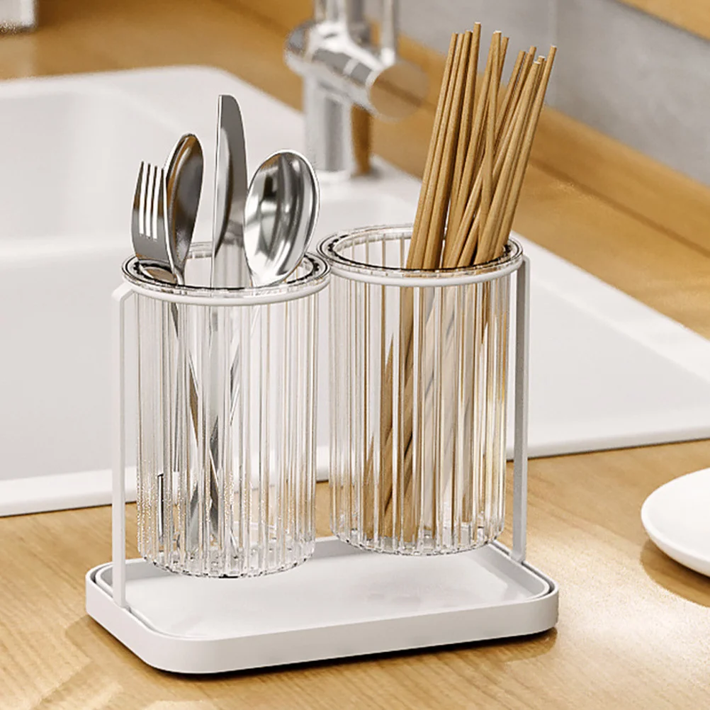 

Utensil Holder for Kitchen Counter Large Capacity Chopstick Container with Drainage Modern Kitchen Decor Accessory Multi Purpose