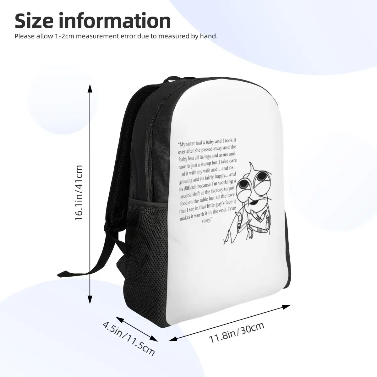 Shark Tales Shrimp Quote Student Backpack School Bag Hiking Travel Daypack for Boys Girls Fashion Bookbag Shoulder Bags