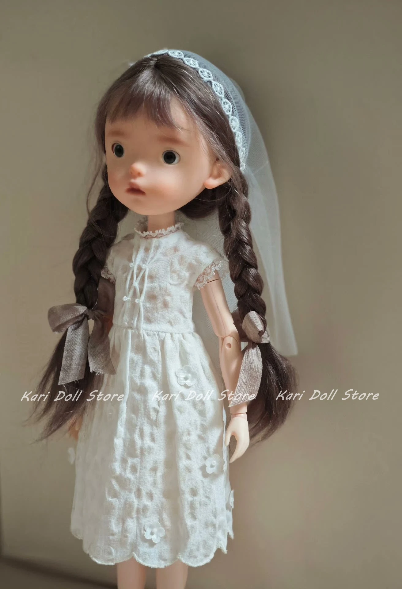 Kari Doll Clothes and skirts 2025 Light wedding dress floral beaded white dress doll set for Landazz Landoudou Doll