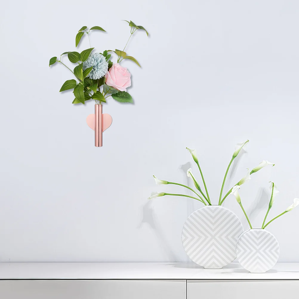 

4pcs Metal Wall Flower Vase Holder Tube For Dried Flowers Home Wedding Hanging Planter Wall-Mounted Decorative Pot Wall Hanging