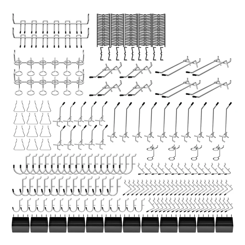 

278PCS Peg Board Accessories Peg Board Hooks Set For Organizing Various Tools, 1/8 And 1/4 Inchhanging Hooks Durable