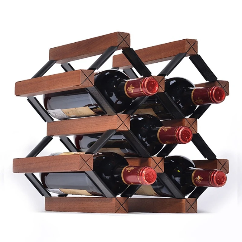 Wine rack ornament light luxury high-grade solid wood wine cabinet diagonal wine rack