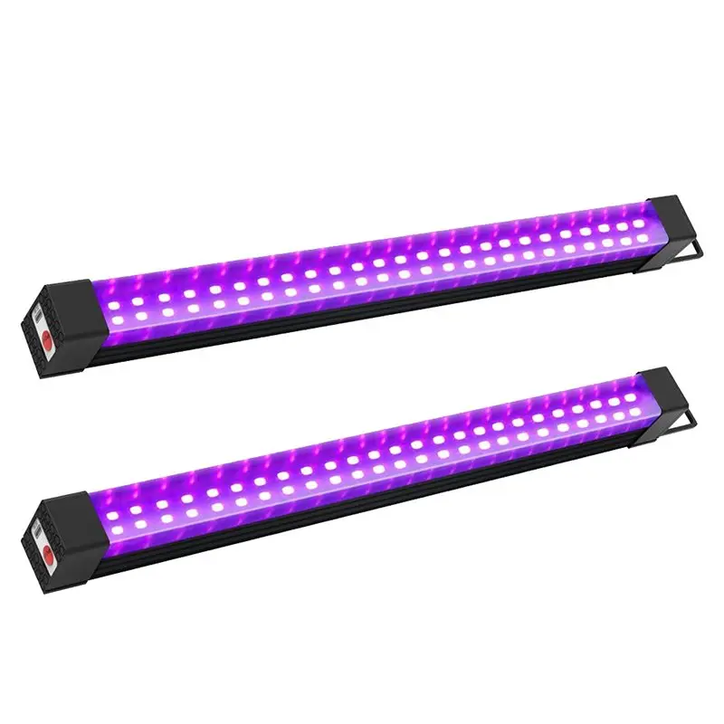 B08B-Double-Row UV Lamp Tube Cordless UV Strip Lights For Neon,Uranium Glass, Classroom,Paint, Poster,Stage Portable Aluminum Sh
