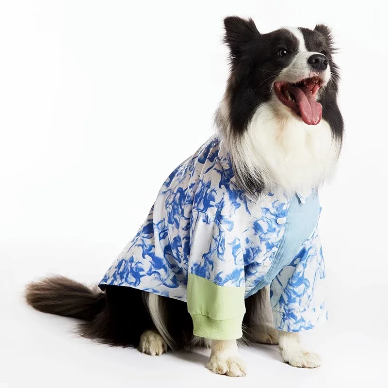 Abbigliamento per cani di grandi dimensioni Camicia estiva per cani di grandi dimensioni Border Collie Vestiti Samoiedo Labrador Husky Golden Retriever Corgi Costume per cani Abiti