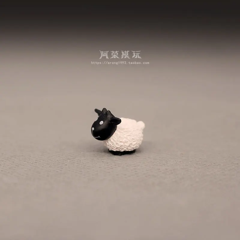 Miniaturowe figurki owiec z farmy, model zwierząt z kreskówek, statyczne, ozdobne akcesoria, kreatywne figurki.