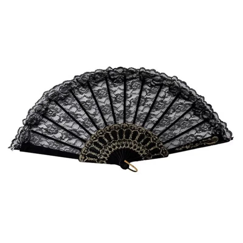 Vintage Style Lace Art Craft Gift Decor Folding Fan Chinese Japanese Pattern