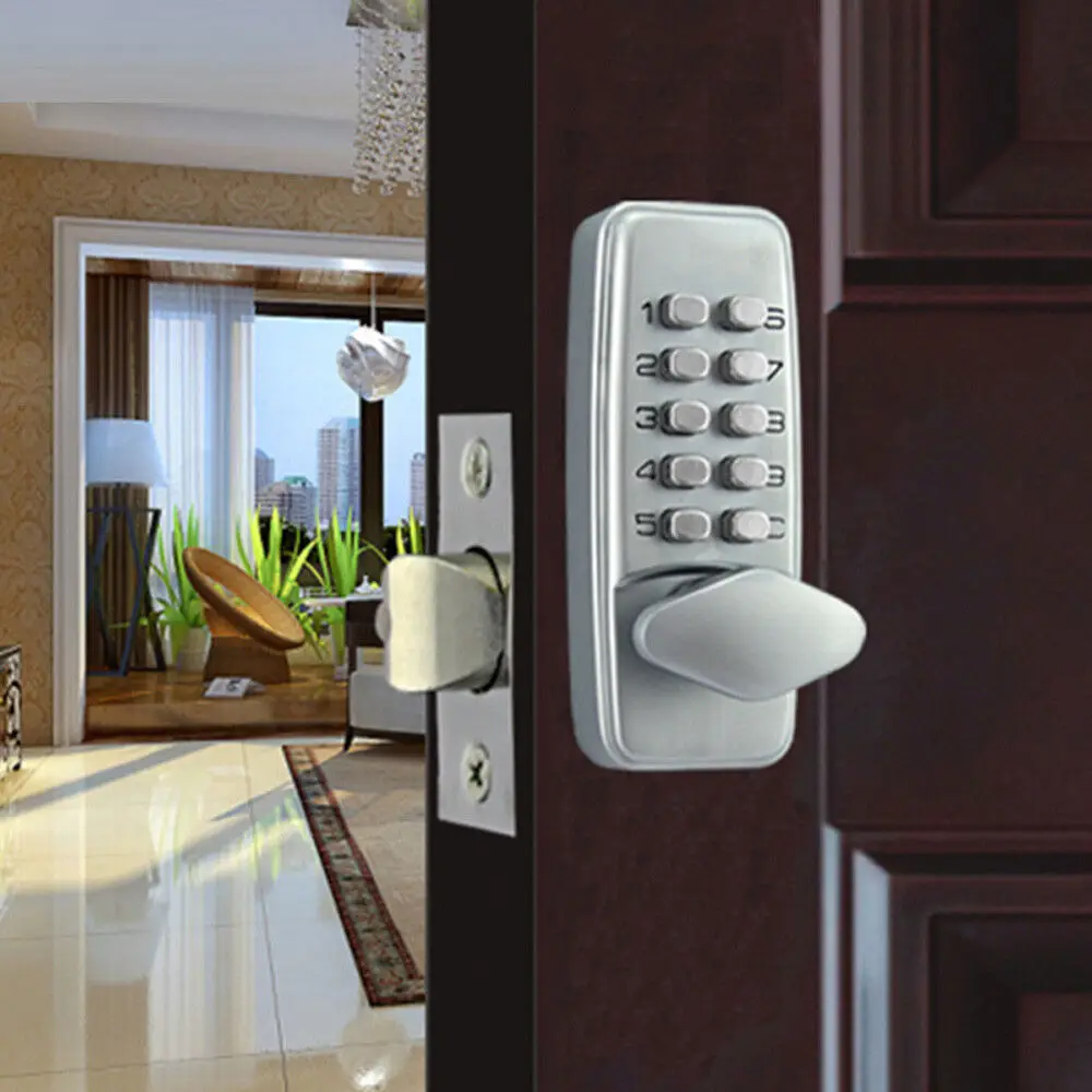 Keypad Mechanical Code Password Entry Kit Keyless Deadbolt Digital Door Lock Set