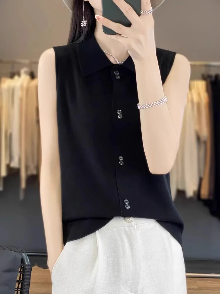 เสื้อกั๊กคอปกแฟชั่นสำหรับผู้หญิงไซส์ใหญ่ สวมใส่ได้ทั้งเป็นเสื้อตัวในและตัวนอก สำหรับฤดูใบไม้ร่วงและฤดูหนาว ดีไซน์ใหม่ เหมาะสำหรับใส่ไปทำงาน