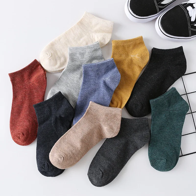 10 Pairs Men Sock Cotton Short Socks for Male High Quality Low-Cut Ankle Socks Breathable Summer Casual Soft Sports Socks