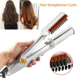 Professional Hairs Curler Straighter  2 In 1 Rotating Hair Brush Curler Styler Hair Styling Tools Curling Iron Straighting Brush