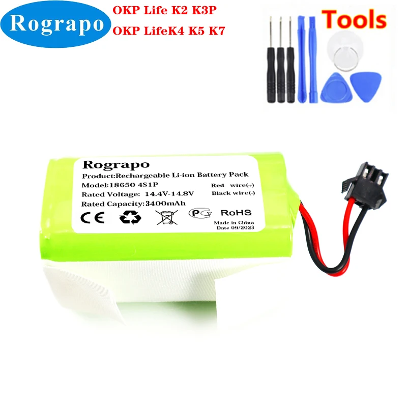 New 3400mAh C465-J1-4S1P 4inr19/66 Robotic Battery Pack For OKP Life K2 K3P K4 K5 K7 Robot Vacuum Cleaner