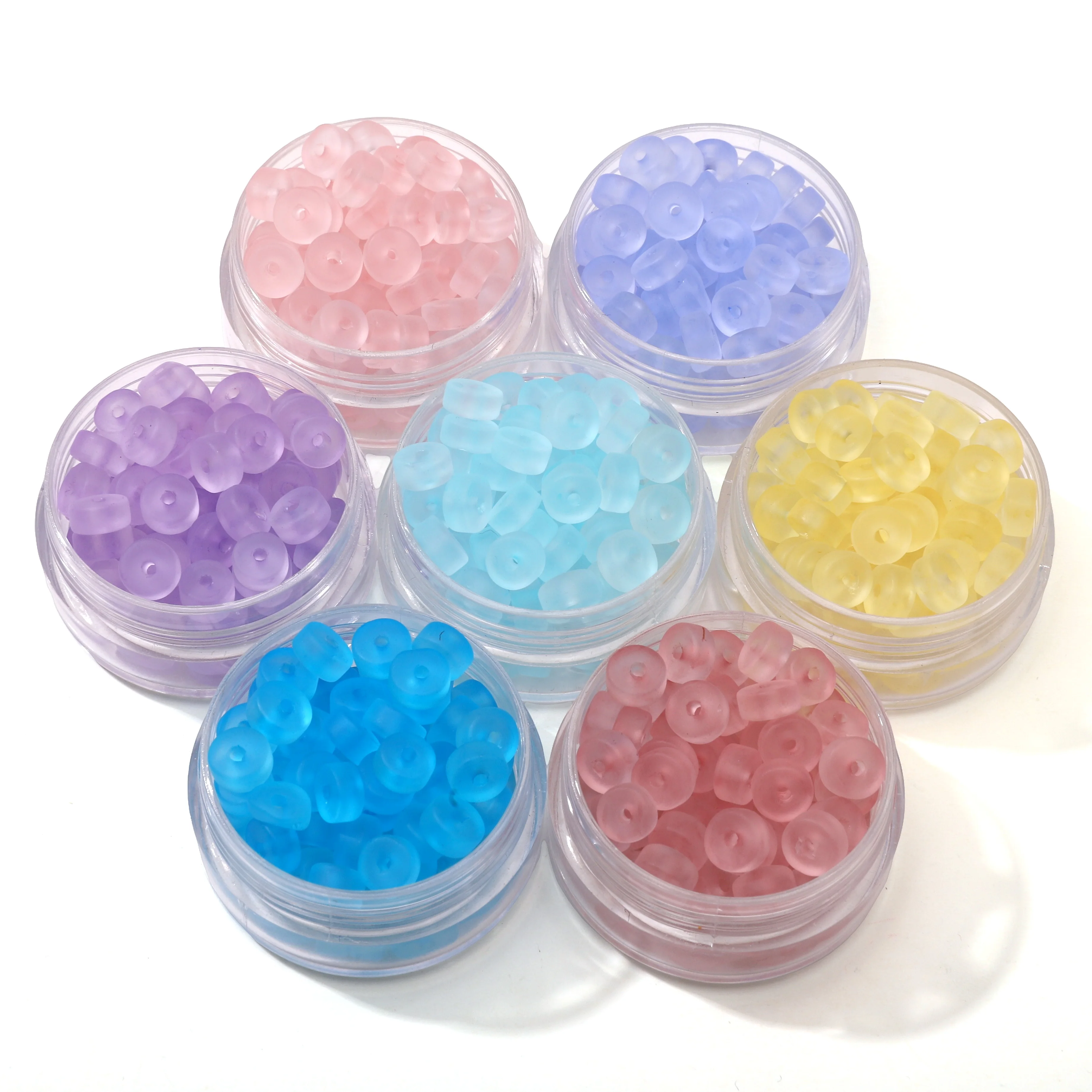 

10g 40pcs Glass Beads Jelly Color Imitation beading Jade Wheel Beads Flat Round Loose Beads for DIY Jwelry Making Accessories