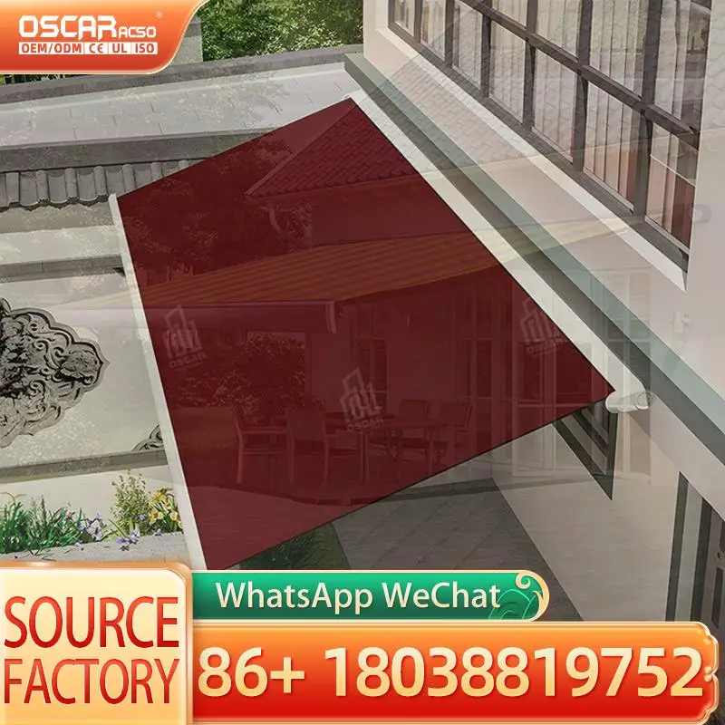 

Retractable Folding Outdoor Shading Waterproof Fabric Awning Full Cassette Awning for Patio Garden Balcony Retractable Awning