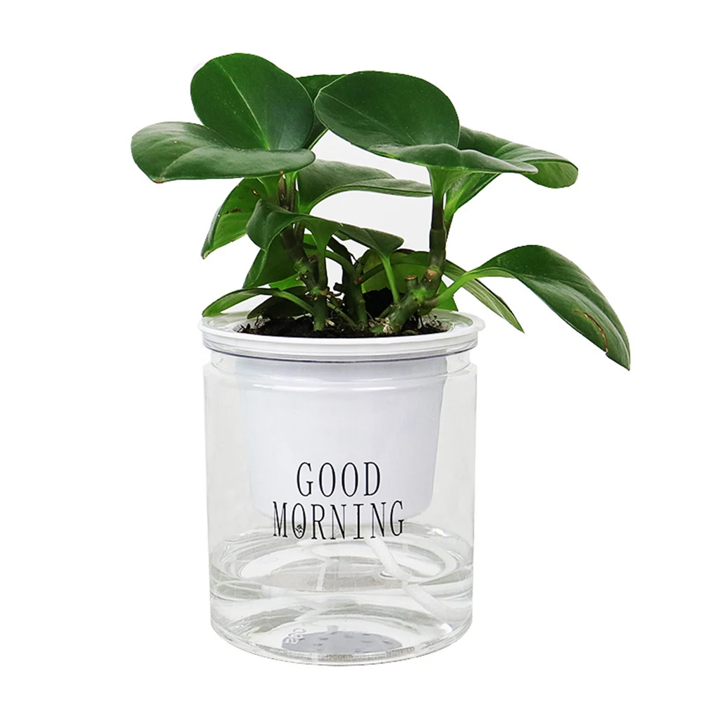 Plant Pots Lazy Flower Pot Flowerpot Balcony Bedroom Plastic Round Transparent Water-saving Light-transmissive