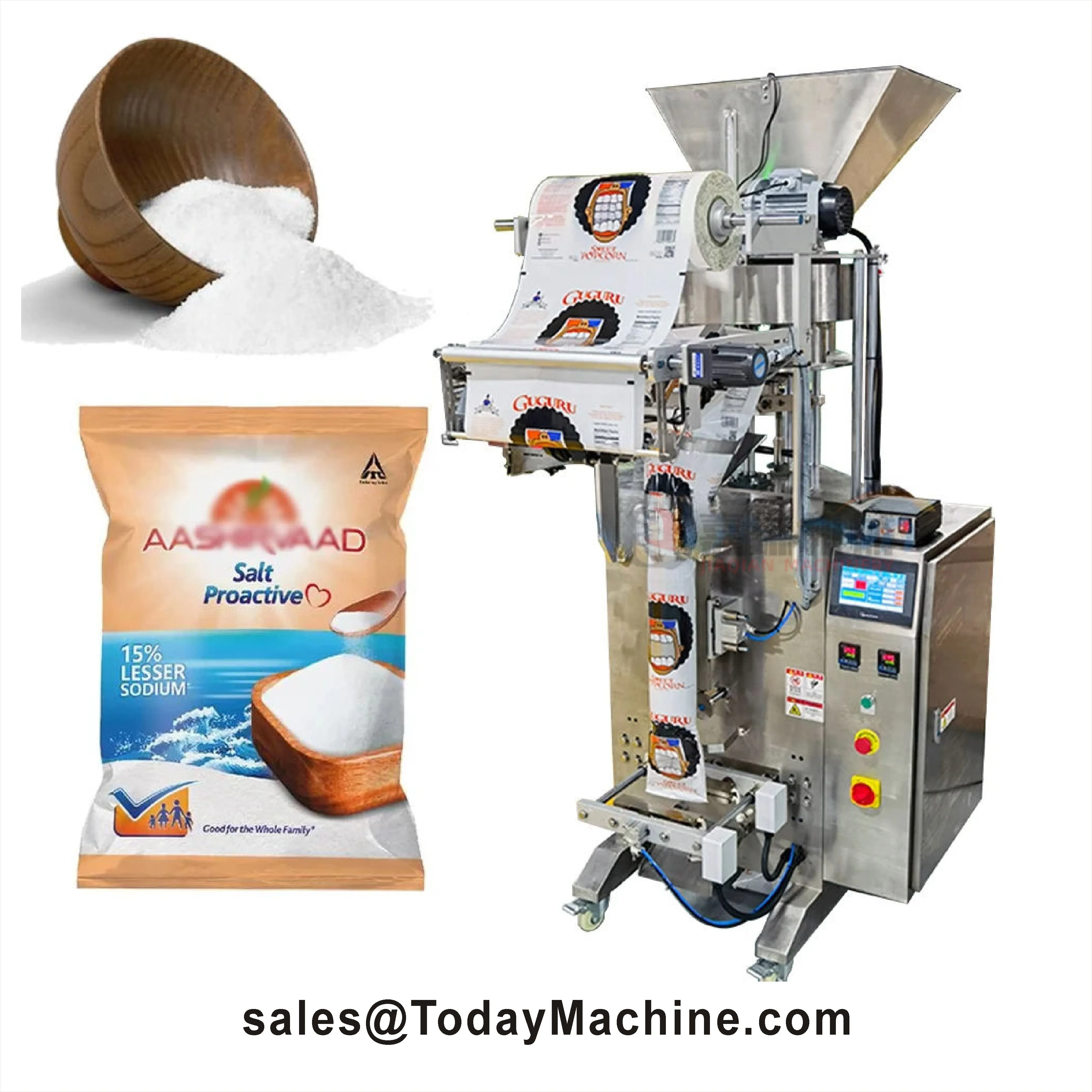 Multifunctional VFFS Wheat Flour Protein Powder Filler Milk Powder Chocolate Powder Sealing Sugar Sachet Packing Machine