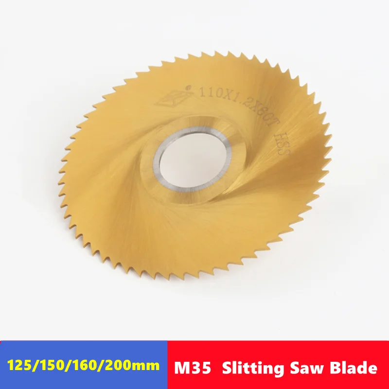 125/150/160/200mm Slitting Saw Blade M35 HSS Steel Circular Cutting Disc for CNC Slitting Machine Metal Steel PVC Cutting