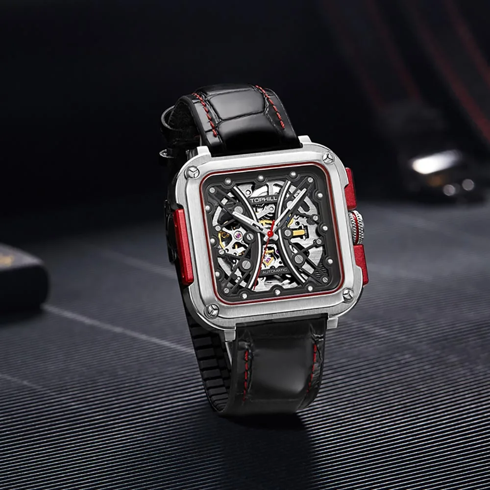 TOPHILL Hollow Men Wristwatch Automatic Mechanical Watches For Men Super Luminous Automatic Movement Sapphire Waterproof TUT002