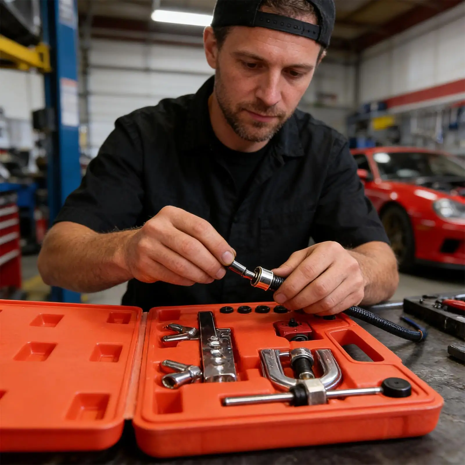 

Brake Line Kit Heavy Duty Vehicle Brake Pipe Flaring Set brake oil pipe double expansion and single expansion tool kit