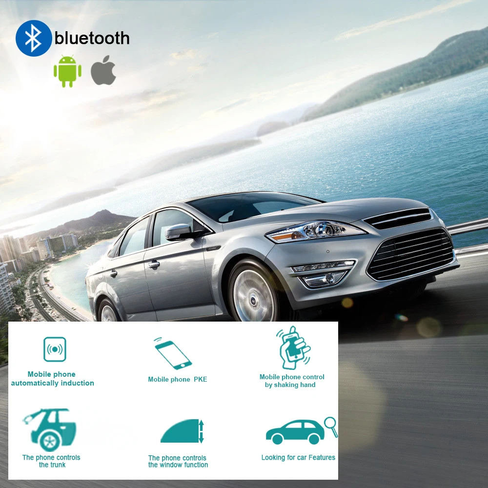 

Universal Smart Key Car Alarm System With Remote central locking Start Stop Automatic induction central locking