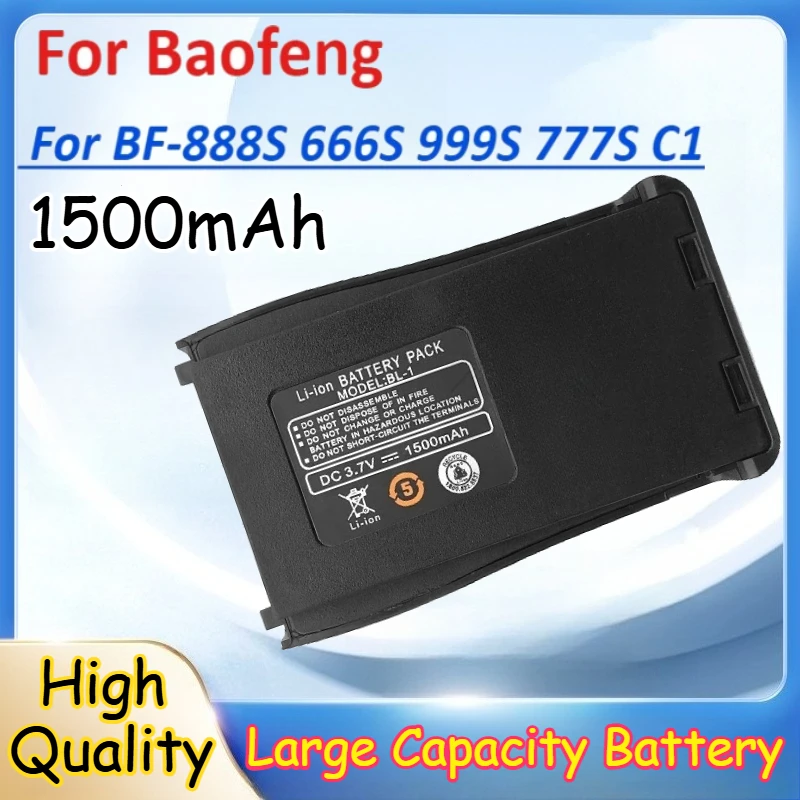 

BL-1 for Baofeng BF-888S Pro Large Capacity Li-ion Battery DC 3.7V 1500mAh for 666S 999S 777S C1 Ham Radio