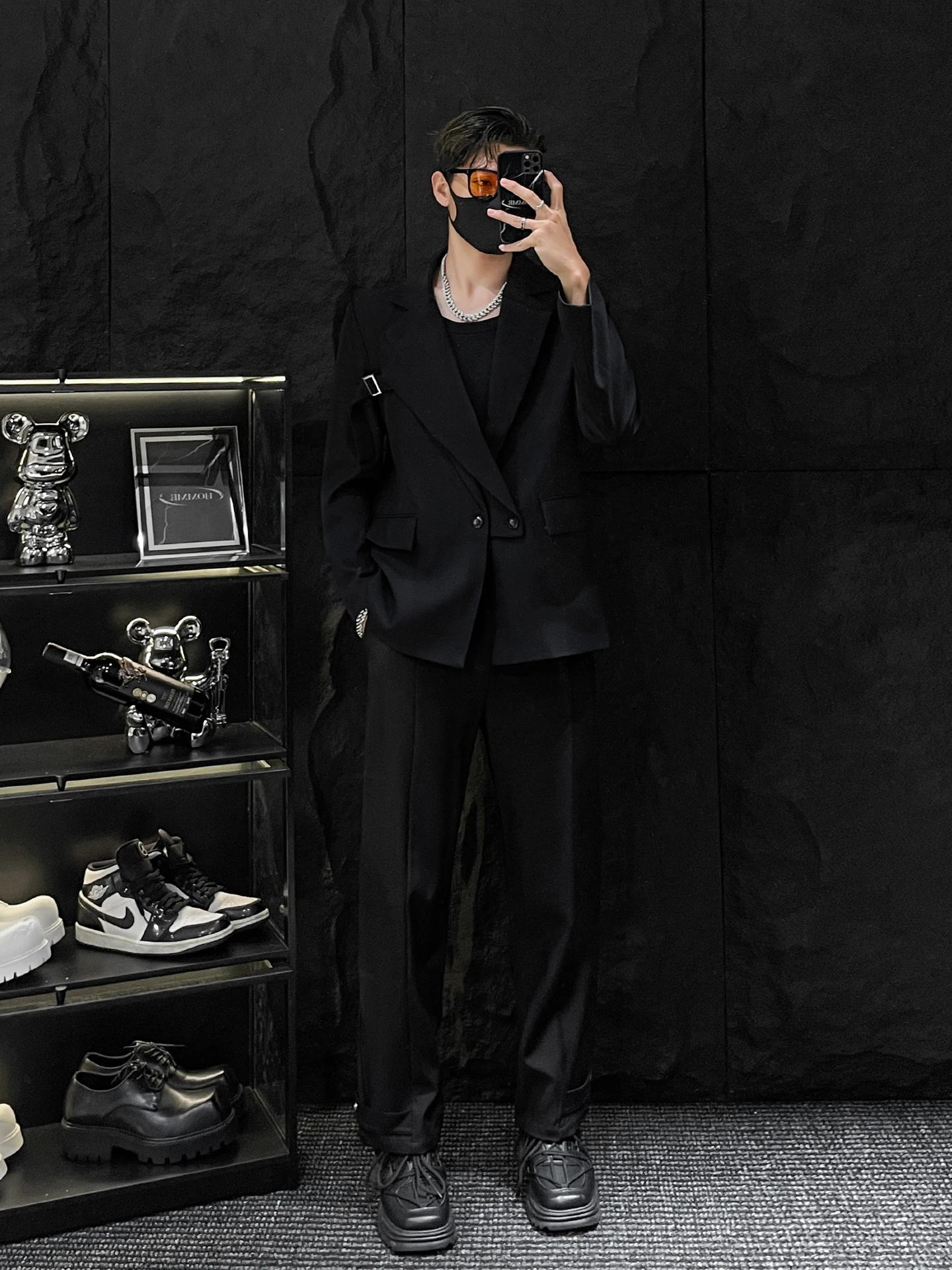 

Casual oulder Padded Bla Suit Jaet for Men Homme Design Versatile Leisure Sle Youth Trend Autumn Collection China Made