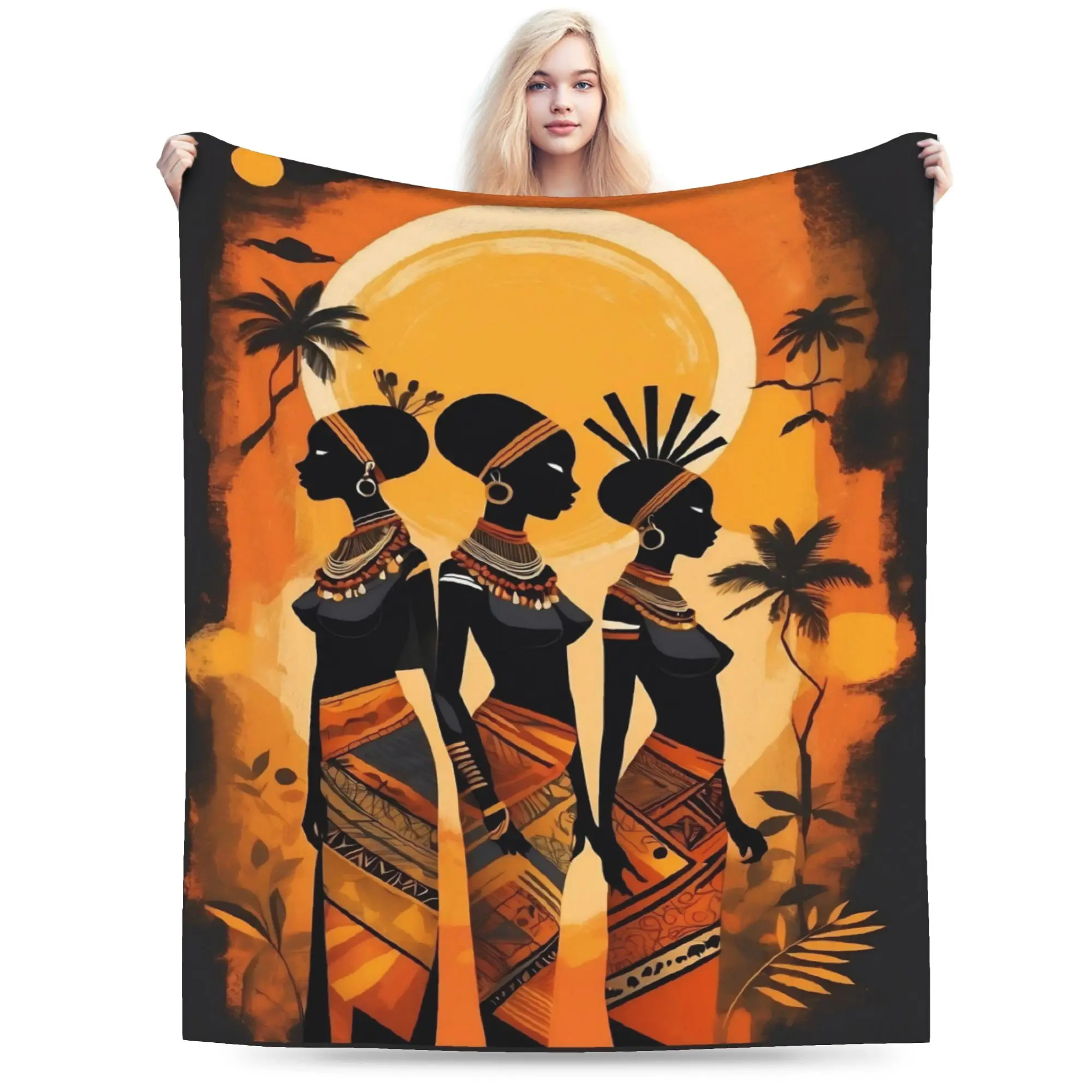 ART African Ethnic-Style Blanket Multiple Sizes Super Soft and Warm  Throw Blankets for Sofa Couch and Bed