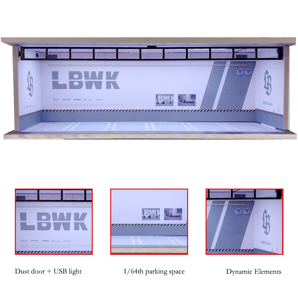 Modular 1/64 Scale Car Parking Lots Garage Diorama Models Stackable Levels for Hot Wheels Tomica Car Collection Box Gifts - view 6