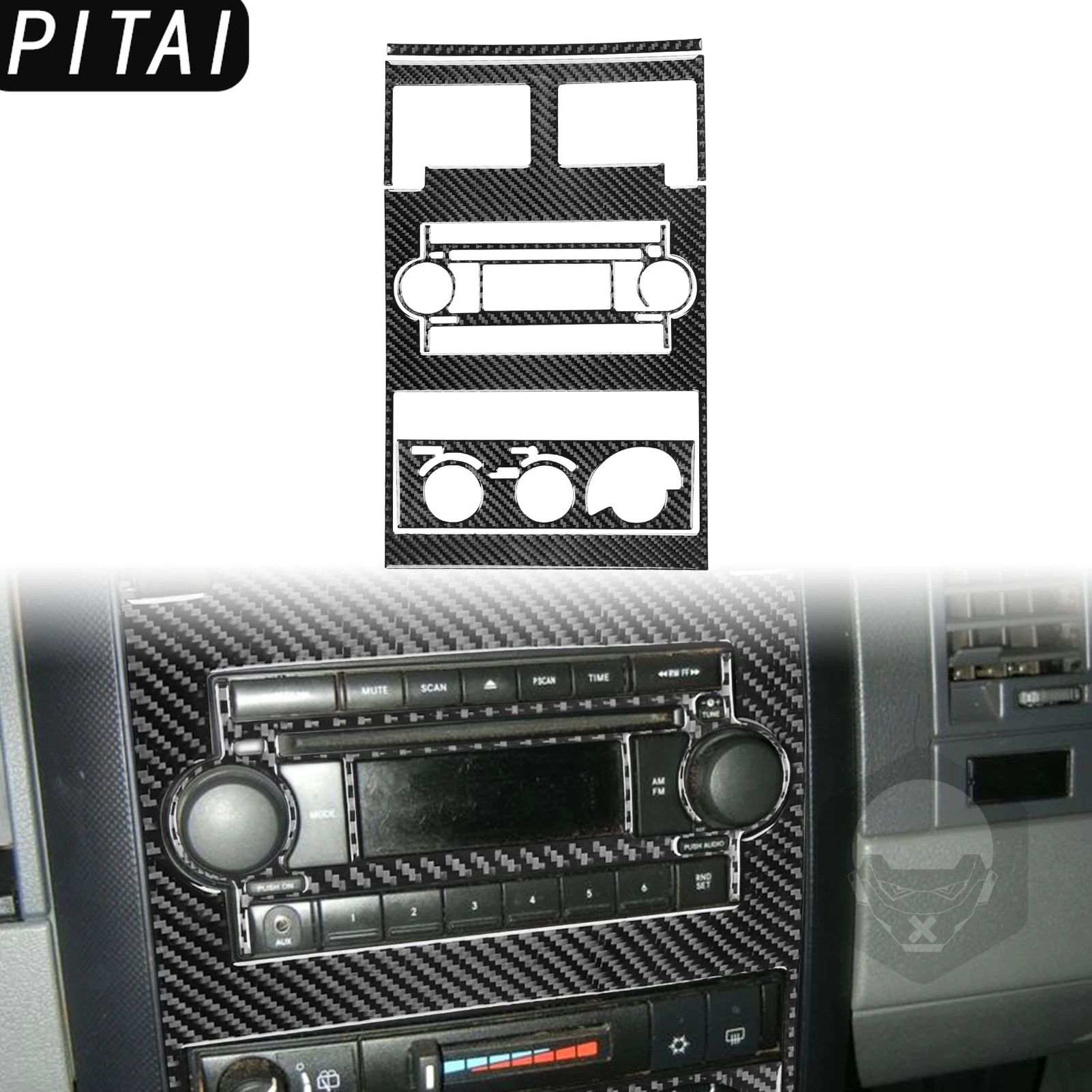 For Dodge Durango 2004-2007 Carbon Fiber Center Console AC Radio Panel Trim Strips Car Interior Accessories Decoration Sticker