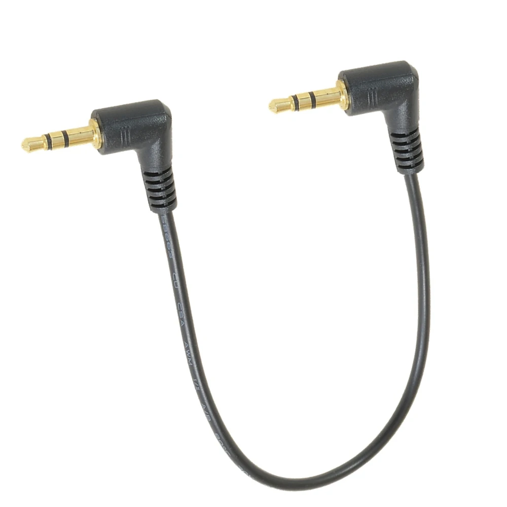 Câble d'extension audio stéréo 3 pôles à angle droit de 90 °, prise à prise Ω femelle, 3, 5mm