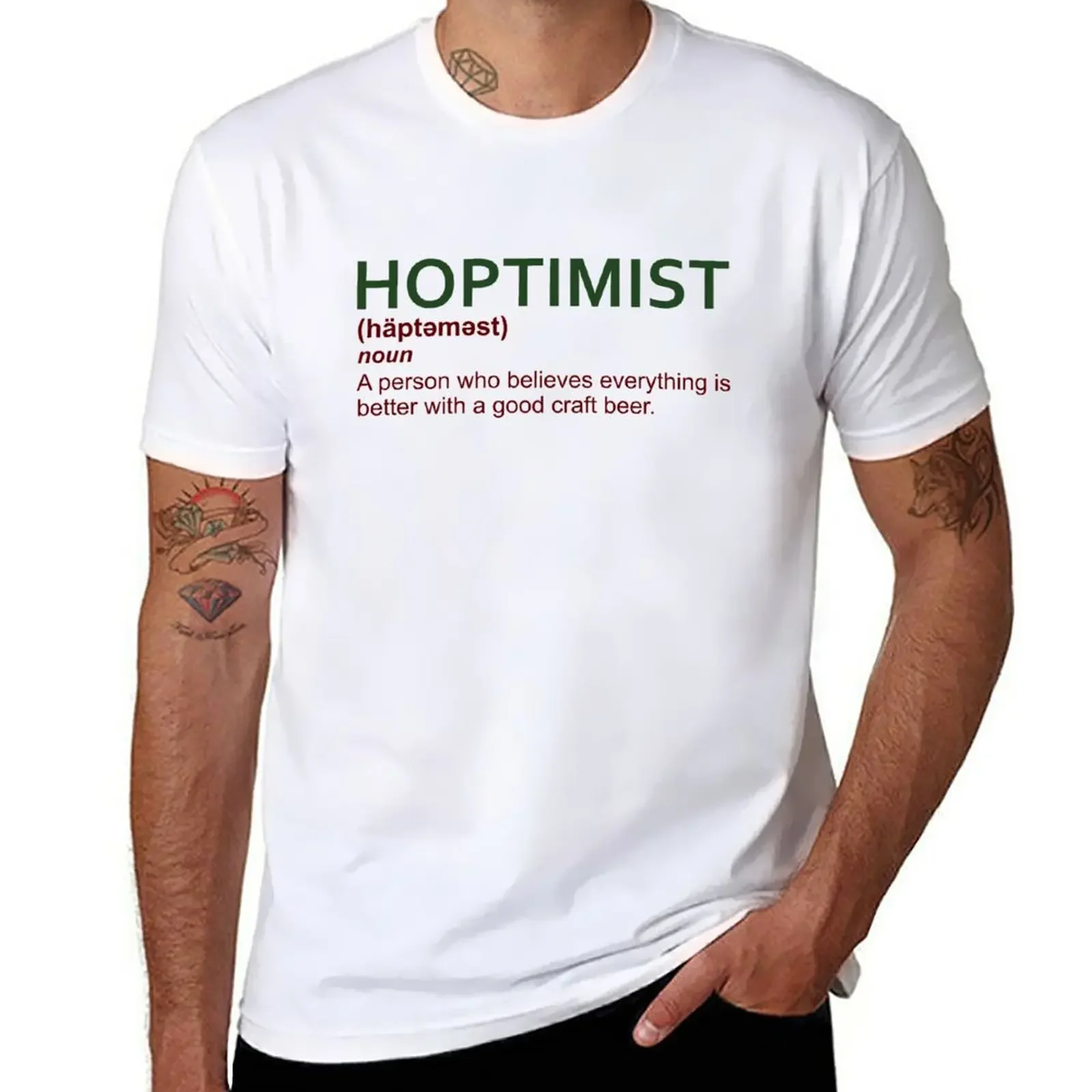 HOPTIMIST Design for Craft Beer Lovers T-Shirt blanks sweat for a boy mens graphic t-shirts big and tall