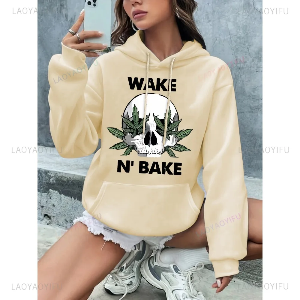 Letter Skull Graphic Sports Hoodie Long Sleeve Fleece Lined Halloween Women's Drawstring Pullover Pocket Front Hooded Sweatshirt