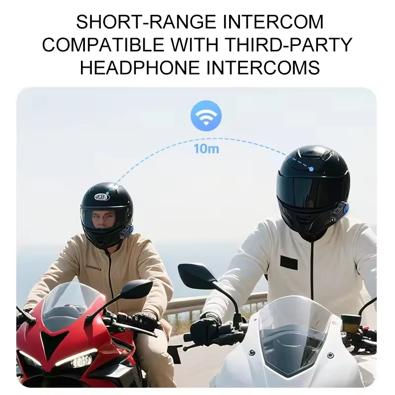 Y08 Motorcycle Helmet Bluetooth Headset BT6.0 CVC+DSP Dual Intelligent Noise Reduction Intercom 1000mAh Waterproof MP3 Player