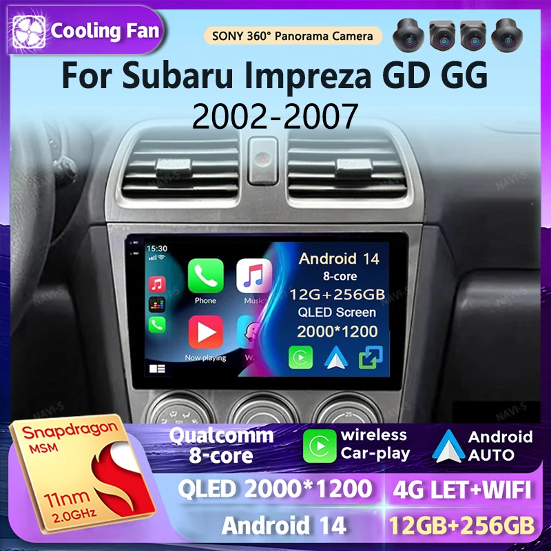 

Android 14 для Subaru Impreza GD GG 2002-2007 2K QLED стерео Автомагнитола мультимедийный видеоплеер GPS AI голос CarPlay 4G головное устройство