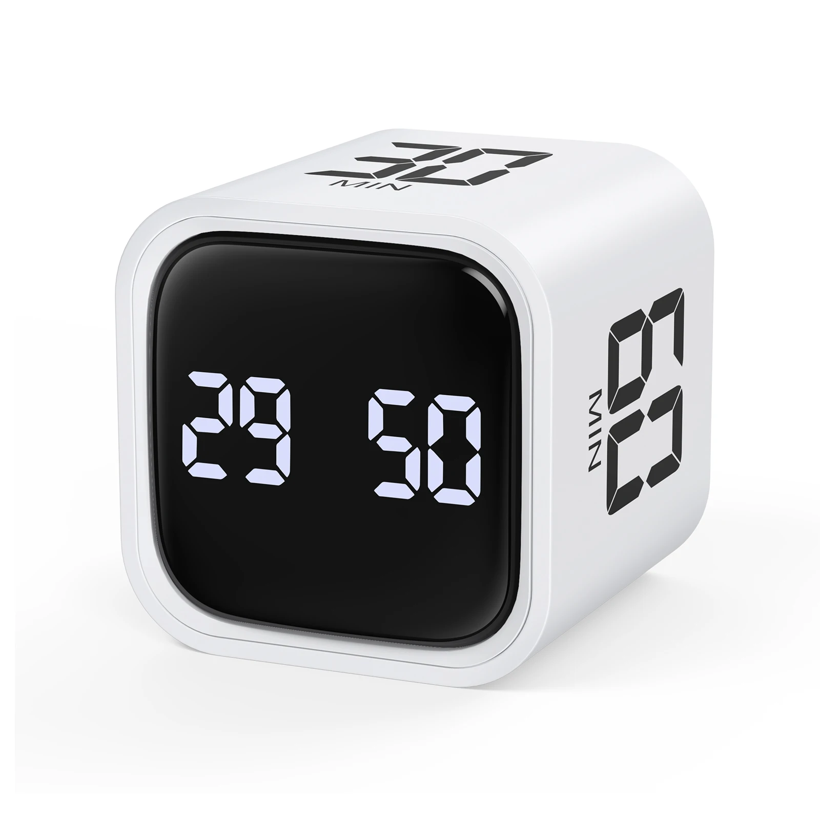 Digital Kitchen Timer Creative Rotation Cube Timer 5/10/30/60 Min Custom Countdown Flipping Timer for Tasking, Studying, Cooking