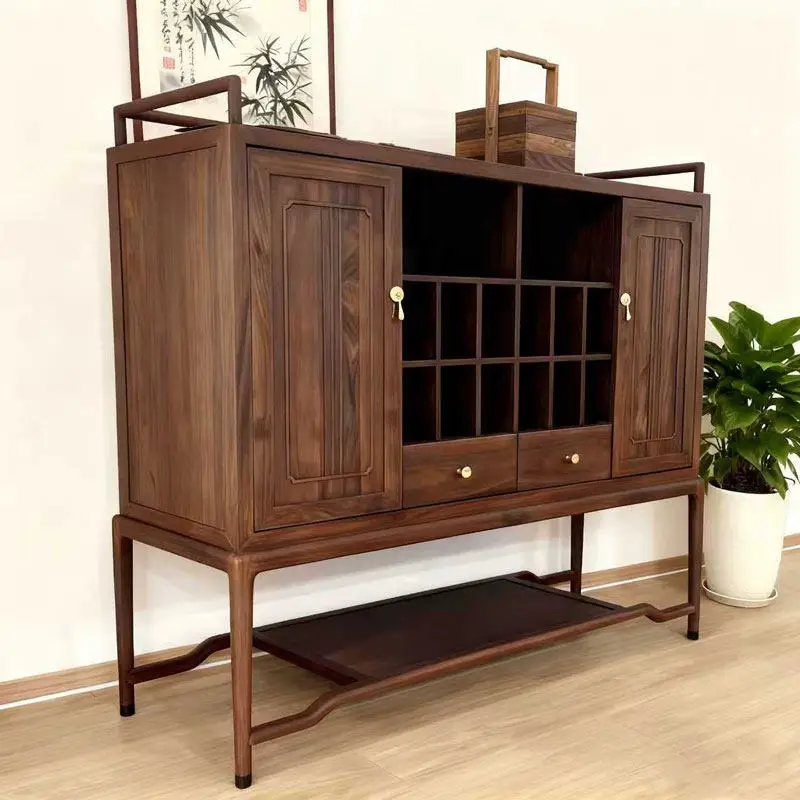 

Современный высококачественный простой шкаф-стеллаж для гостиной из массива дерева, пристенный, для чая и мелочей.