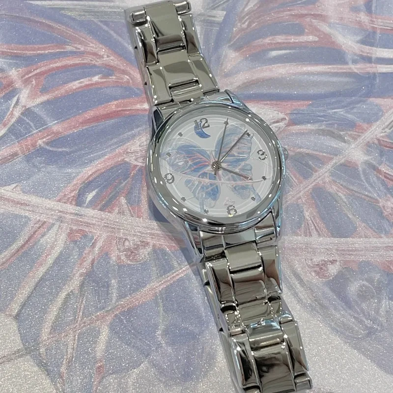 2024 New Women\'s Watch Valentine\'s Day Gift Stainless Steel Strap Japanese Movement Caricature Bracelet Luxury Retro Watch