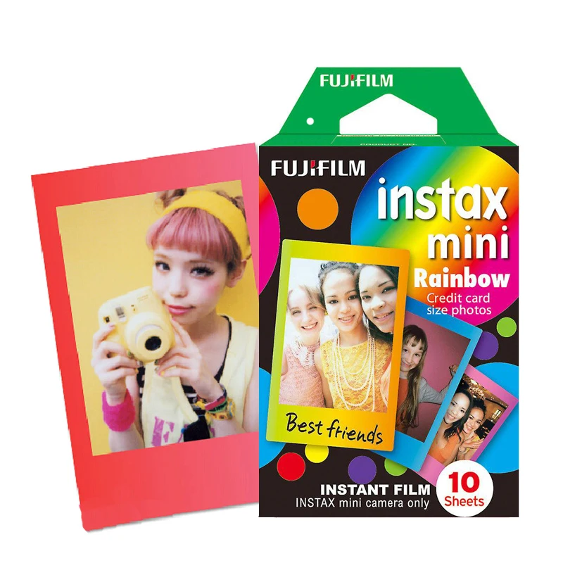 Classic Fujifilm Instax Mini Film 10-30 Sheets Rainbow Films Photo Paper For Instant Camera Mini 9 11 8 Link Sp-1 Sp-2 Printer