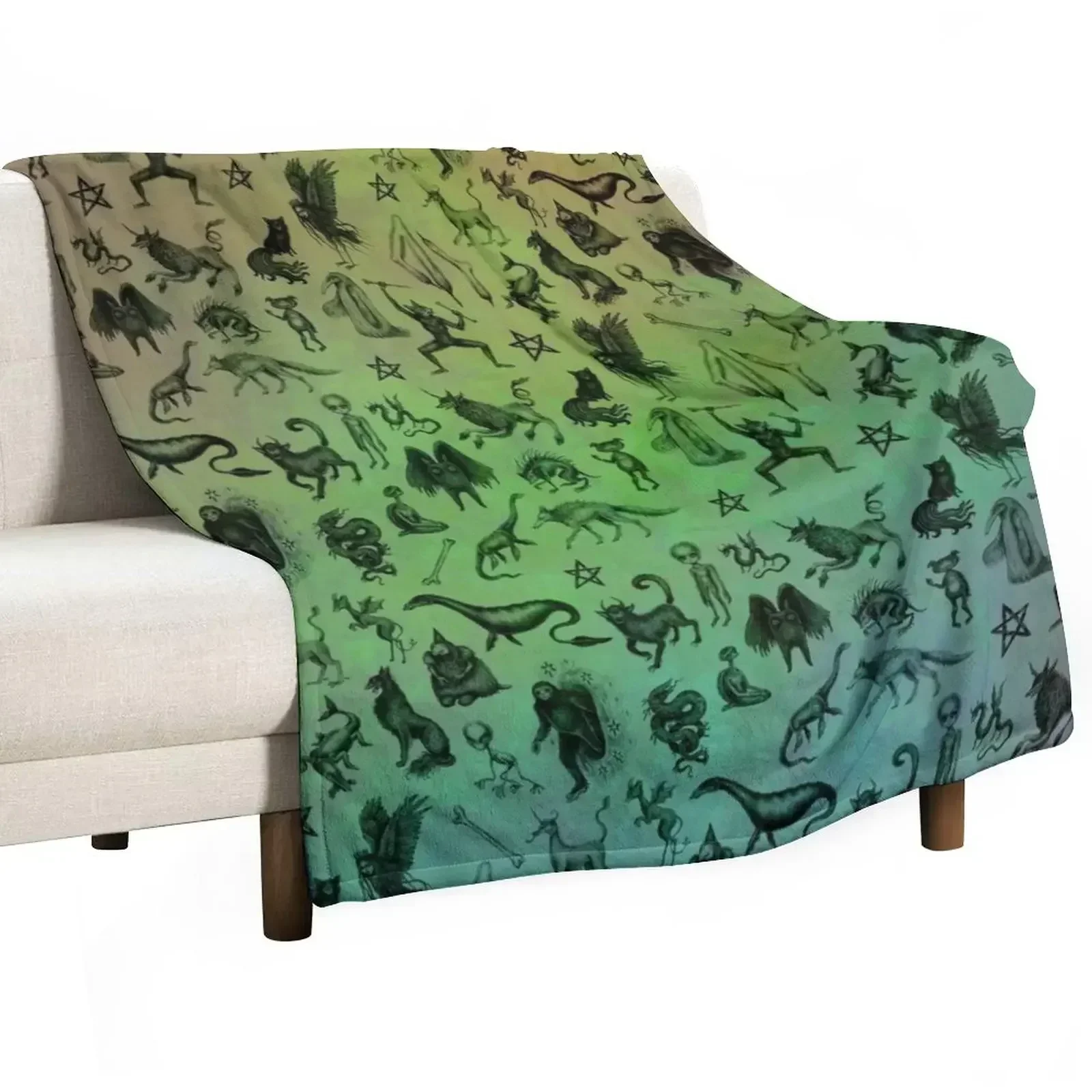 

Rainbow Cryptids Throw Blanket Travel Vintage Blankets